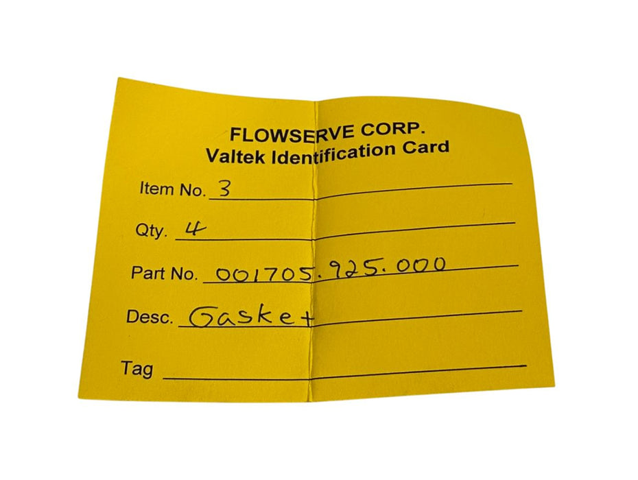 4 FLOWSERVE VALTEK 001705.925.000 / 001705925000 OEM TEFLON GASKETS NSNP