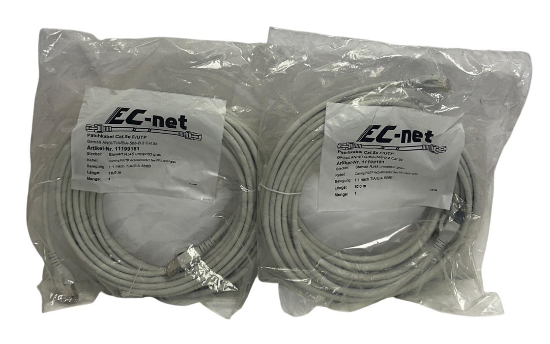 2 EC-net 11199181 EtherNet PATCH CABLES CAT 5E F/UTP STEWART RJ45 10M NSFS