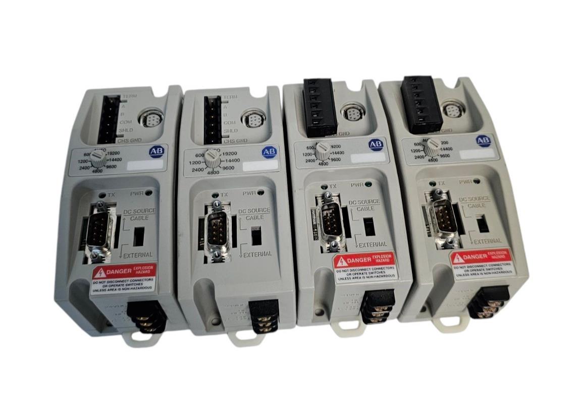 LOT OF 4 ALLEN BRADLEY 1761-NET-AIC ADVANCED INTERFACE CONVERTERS 1761NETAIC