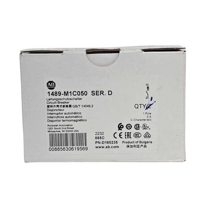NIB ALLEN BRADLEY 1489-M1C050 SER. D CIRCUIT BREAKER 1489M1C050