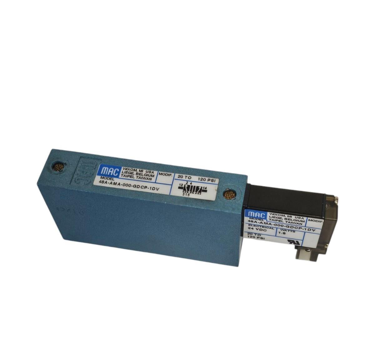 MAC 48A-AMA-000-GDCP-1DV SOLENOID VALVE 48 SER. 24VDC 1.8W 20-120PSI 5/2-WAY