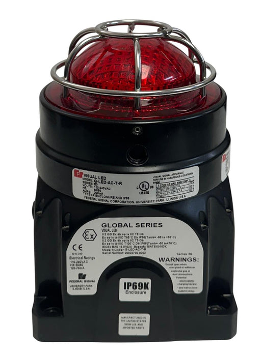 FEDERAL SIGNAL G-LED-AC-T-R / GLEDACTR GLOBAL SERIES LED LIGHT RED 110-240V USNP