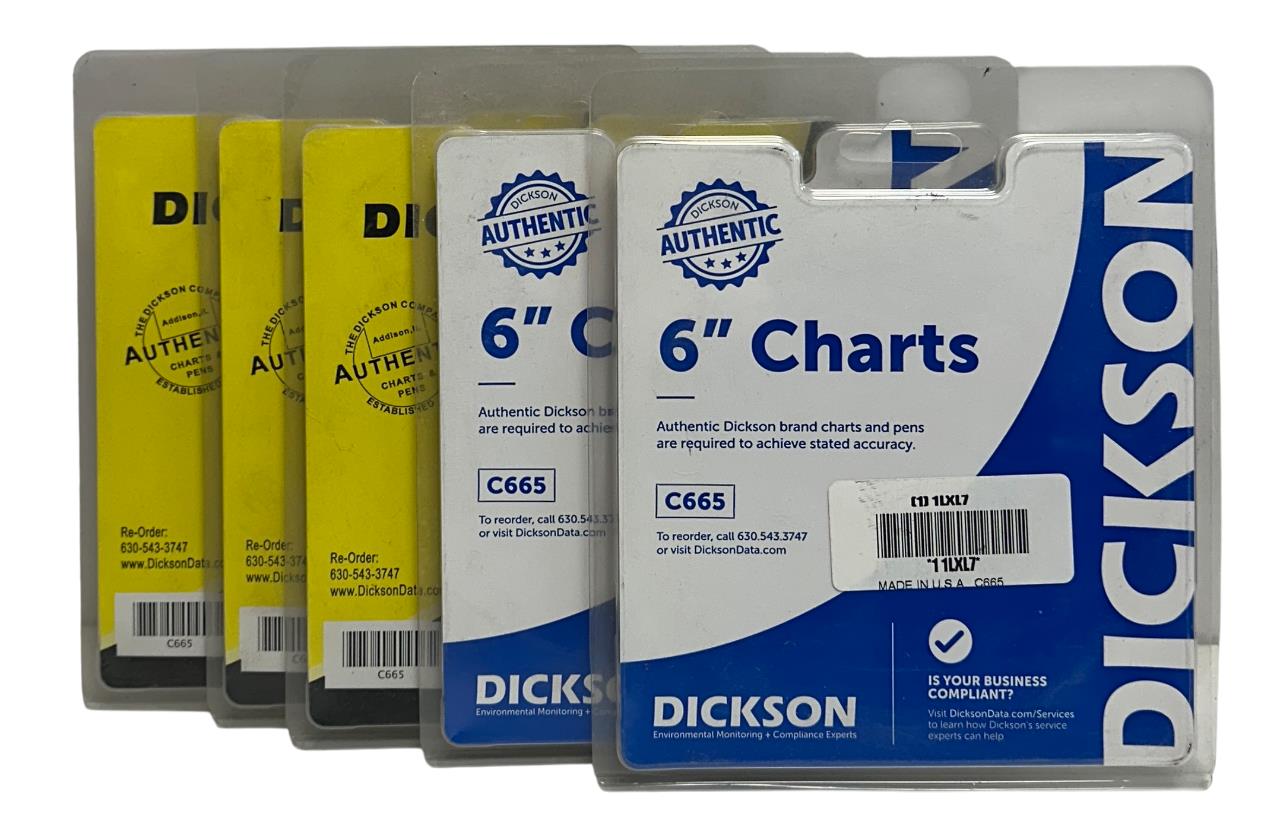 300 DICKSON C665 / 1LXL7 6'' REPLACEMENT CIRCULAR PAPER CHARTS 0-7 DAYS NSMP