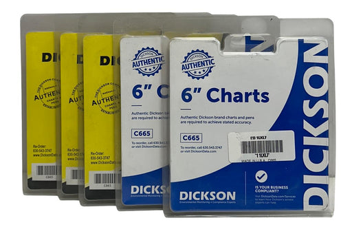 300 DICKSON C665 / 1LXL7 6'' REPLACEMENT CIRCULAR PAPER CHARTS 0-7 DAYS NSMP