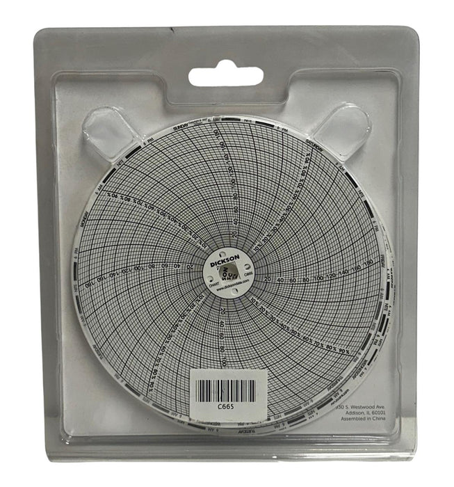 300 DICKSON C665 / 1LXL7 6'' REPLACEMENT CIRCULAR PAPER CHARTS 0-7 DAYS NSMP