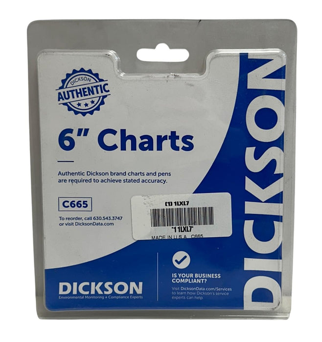 300 DICKSON C665 / 1LXL7 6'' REPLACEMENT CIRCULAR PAPER CHARTS 0-7 DAYS NSMP