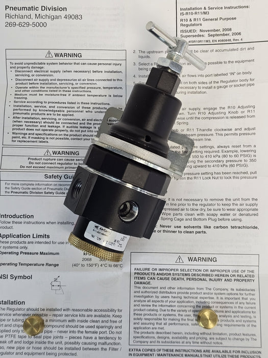 NEW PARKER WATTS R11-02C AIR REGULATOR  1/4'' NPT 125PSI AIRCOM R11-02CX64X41