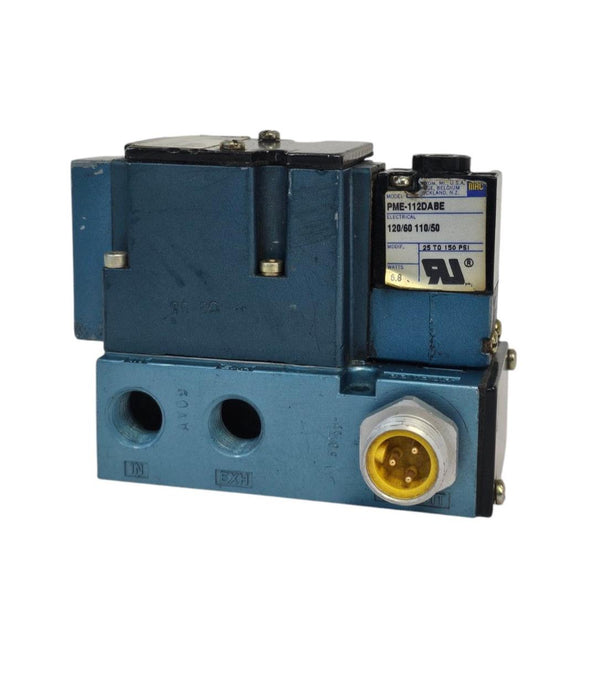 MAC 6211C-000-PM-112DA SOLENOID VALVE 6200 SER. 4WAY W/ PME-112DABE PILOT VALVE