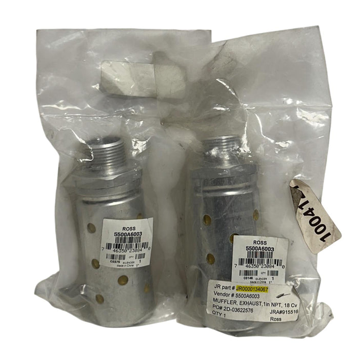 2 ROSS 5500A6003 SILENCERS 1'' NPT MUFFLER EXHAUST OEM NSFS
