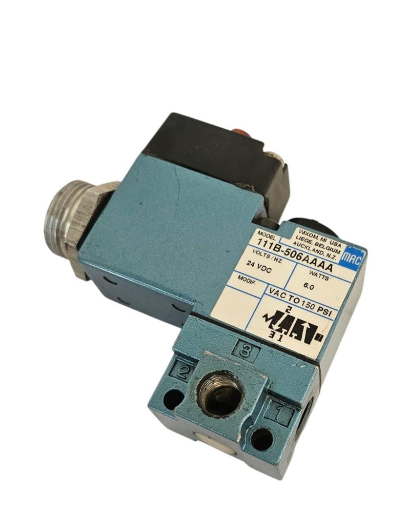MAC 111B-506AAAA SOLENOID VALVE 100 SER. 3WAY 1/8" NPTF 24VDC 6W, 111B506AAAA