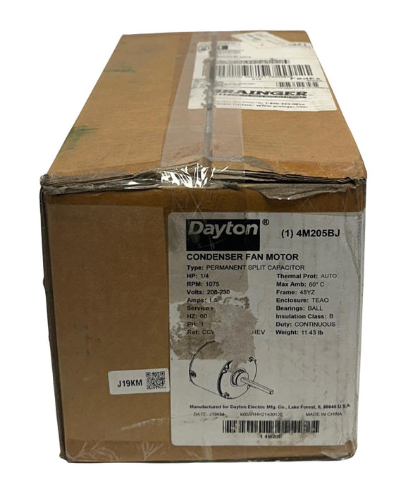 DAYTON 4M205BJ PERMANENT SPLIT CAPACITOR CONDENSER FAN MOTOR 1/4HP 208-230V NSMP