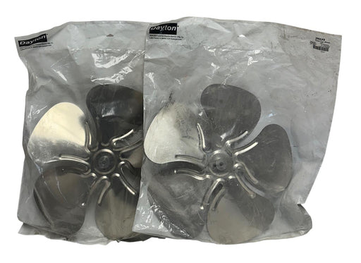 2 DAYTON 2MXX9 METAL FAN BLADES / IMPELLERS 5-BLADE 12'' DIAMETER CW 5/16'' NSFS