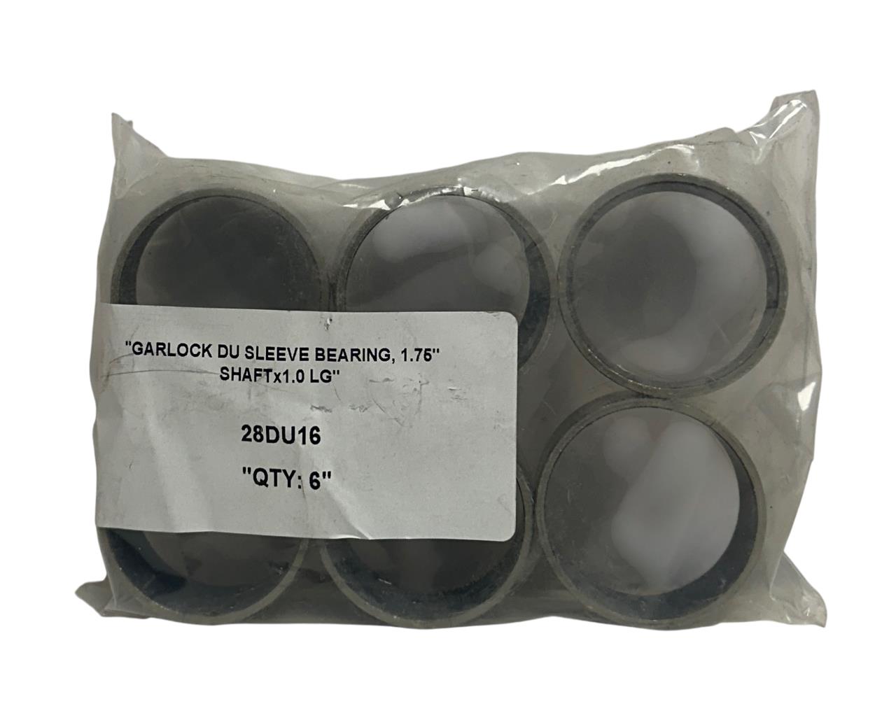 6 GGB GARLOCK 28DU16 DU SLEEVE BEARING 1.75'' SHAFT x 1'' LONG OEM NSNP