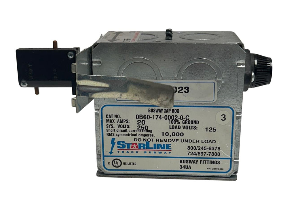 STARLINE 0B60-174-0002-0-C / FG0367-0023 BUSWAY TAP BOX 20A 250V USNP