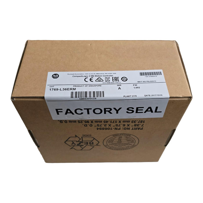 ALLEN BRADLEY 1769-L36ERM /A CompactLogix 3 MB MOTION CONTROLLER FW. 1.002 NSFS