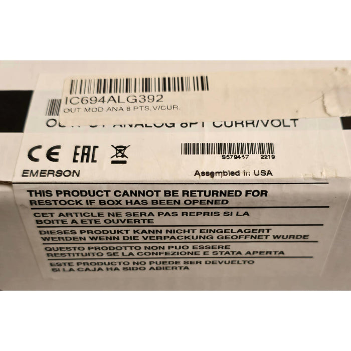 GE FANUC EMERSON IC694ALG392 PACSystems RX3i OUTPUT MODULE ANALOG 8PT NSFS
