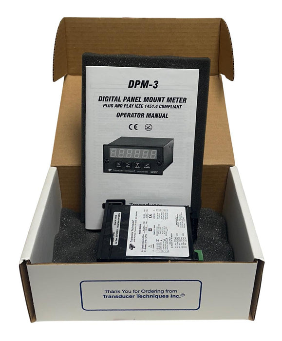 TRANSDUCER TECHNIQUES DPM-3 / DPM3 PLUG & PLAY PANEL METER LED ANALOG RELAY NSMP