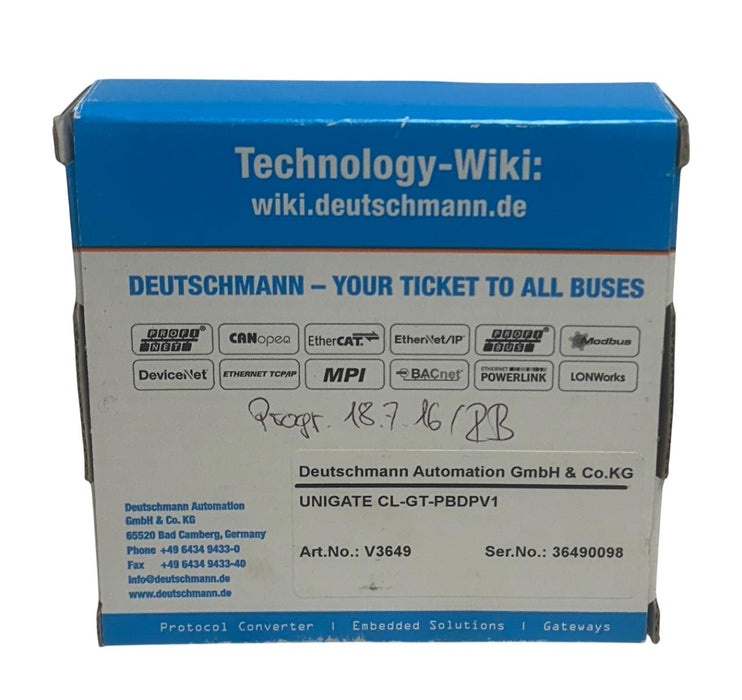 DEUTSCHMANN AUTOMATION CL-GT-PBDPV1 UNIGATE CL-PROFIBUS V3649 CONVERTER NSMP