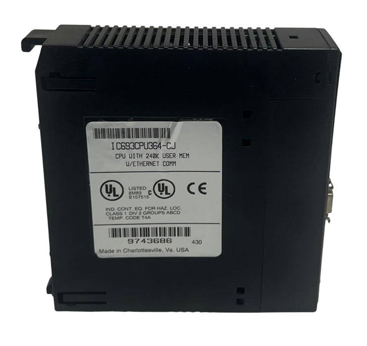 For Parts GE FANUC IC693CPU364-CJ / IC693CPU364 SERIES 90-30 CPU 240K EtherNet