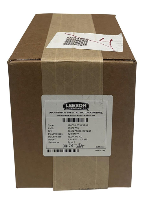LEESON 174651.00 / 13582753 SM2 SERIES ADJUSTABLE SPEED MOTOR CONTROL 1.5HP NSFS