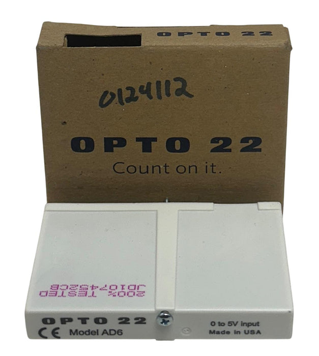 OPTO 22 AD6 I/O MODULE 0-5VDC INPUT ISOLATED ANALOG NSMP