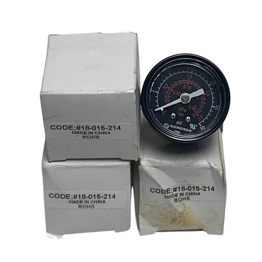 3 NORGREN 18-015-214 / 18015214 PRESSURE GAUGES 0-30PSI 1/8'' NPT THREAD NSMP