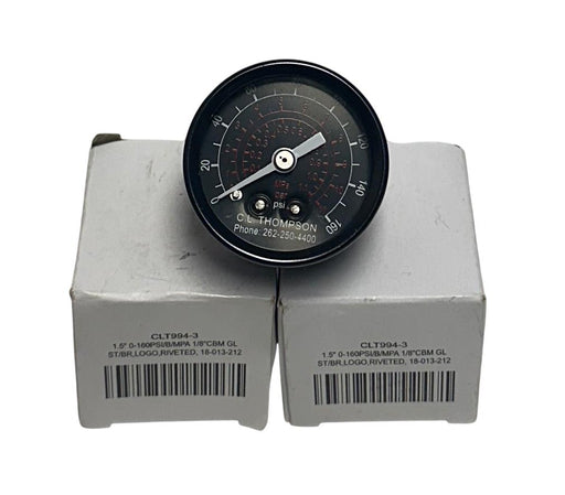 2 CL THOMPSON CLT994-3 / CLT9943 PRESSURE GAUGES 1.5'' 0-160PSI 18-013-212 NSMP