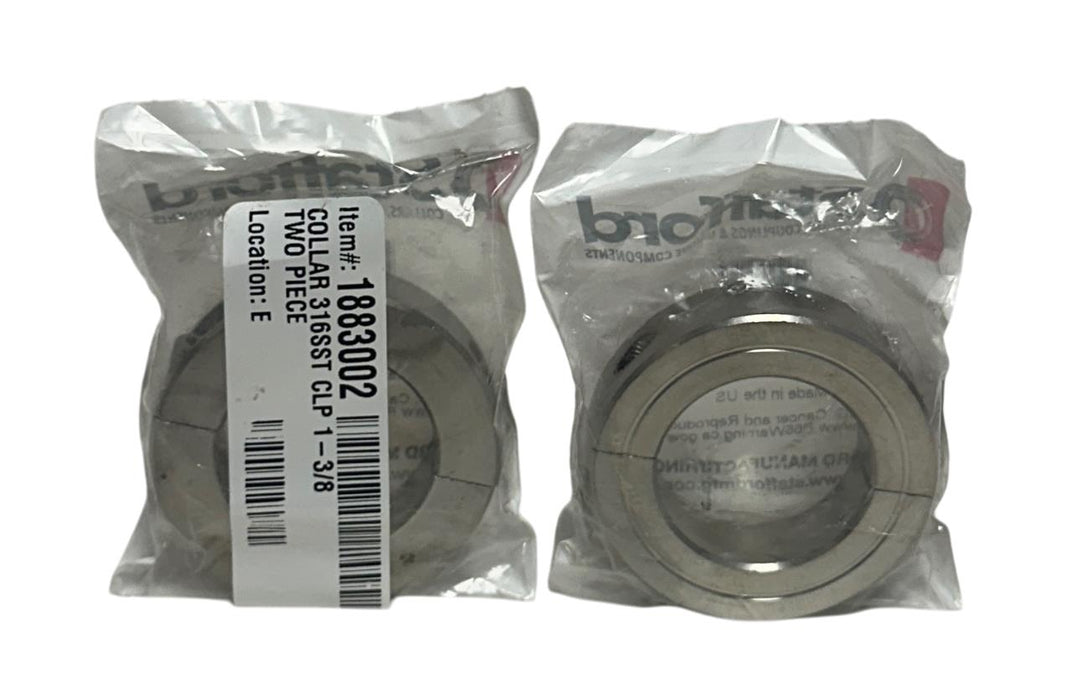 2 STAFFORD 8C106 / 81951 STAINLESS STEEL CLAMP COLLARS 2PC 1-3/8'' OEM NSFS