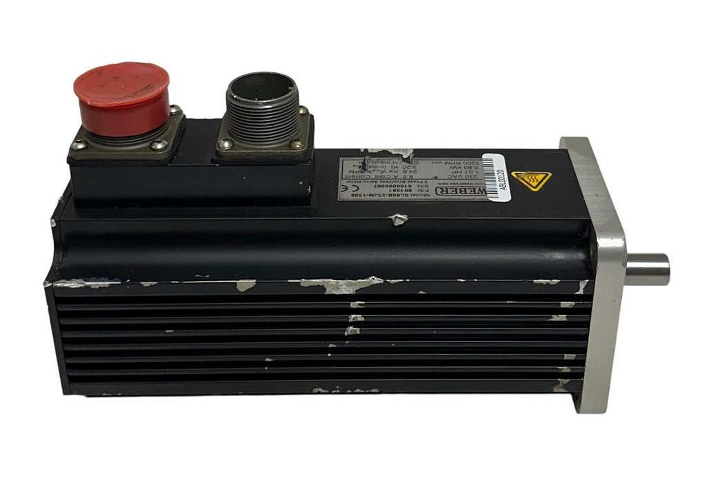 WEBER SL80B-25JM-1506 / 801391 BRUSHLESS SERVO MOTOR 3PH .80kW/1.07HP 230V USNP