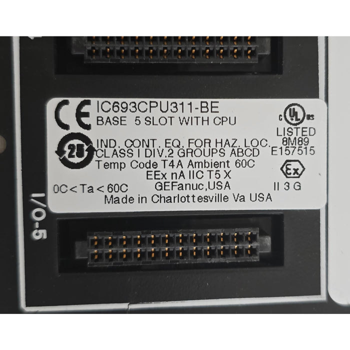 GE FANUC IC693CPU311 90-30 5-SLOT BASE BACKPLANE W/ CPU IC693CPU311-BE USPI
