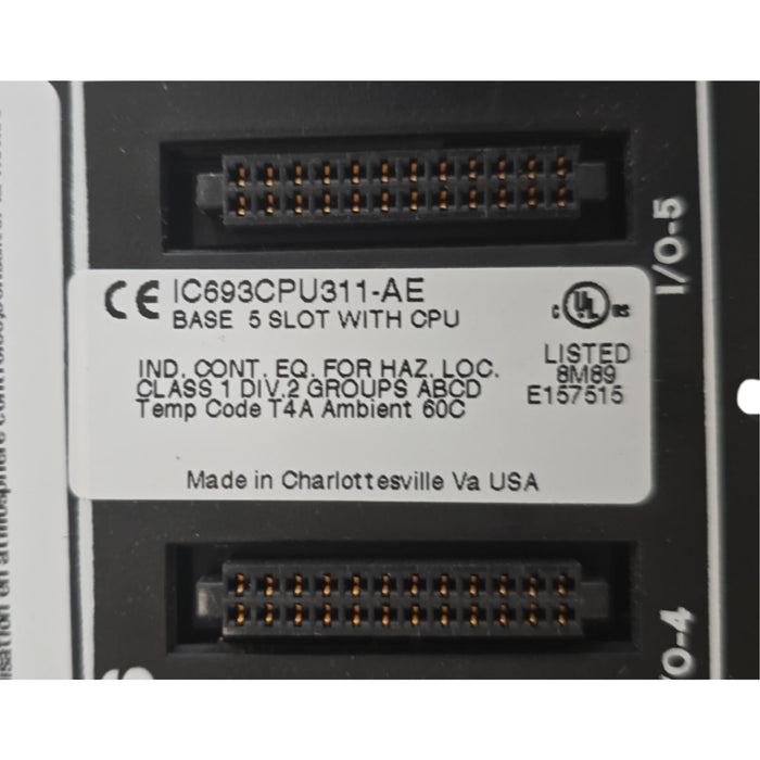 GE FANUC IC693CPU311 90-30 5-SLOT BASE BACKPLANE W/ CPU IC693CPU311-AE NUPI