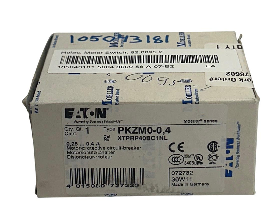 EATON PKZM0-0,4 / XTPRP40BC1NL MOELLER SERIES CIRCUIT BREAKER 072732 NSMP