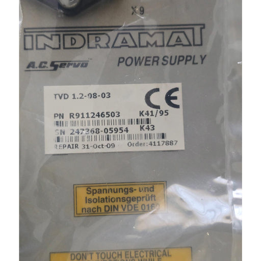 INDRAMAT REXROTH TVD1.2-08-03 / TVD 1.2-08-03 POWER SUPPLY UNIT R911246503 REMAN