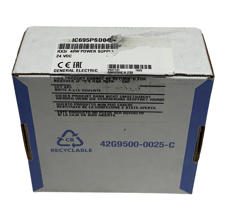 GE FANUC IC695PSD040J / IC695PSD040 RX3i POWER SUPPLY MODULE 40W 24VDC NSMP