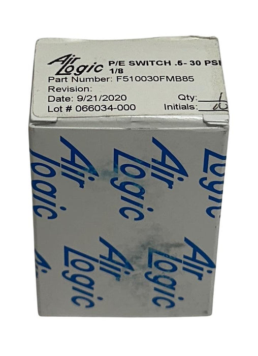 AIR LOGIC F510030FMB85 AIR PRESSURE P/E SWITCH .5-30PSI 1/8'' OEM NSMP