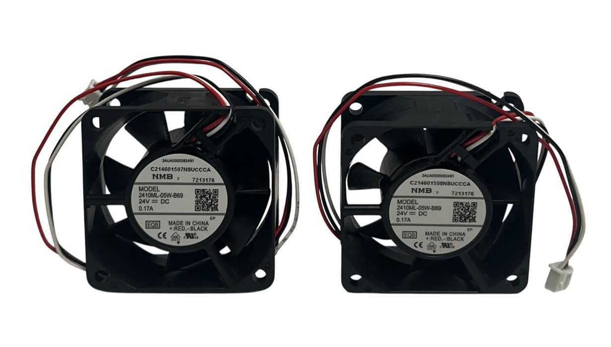 2 NMB 2410ML-05W-B69 / 2410ML05WB69 DC AXIAL FANS 24VDC 0.17A SQUARE BLACK NSNP