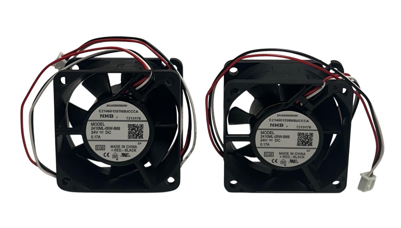 2 NMB 2410ML-05W-B69 / 2410ML05WB69 DC AXIAL FANS 24VDC 0.17A SQUARE BLACK NSNP