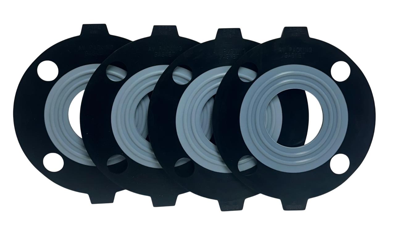 4 ASAHI 50 (2) ANSI AV PACKING GASKETS PTFE OEM 2'' FLANGE TEFLON BONDED NSNP