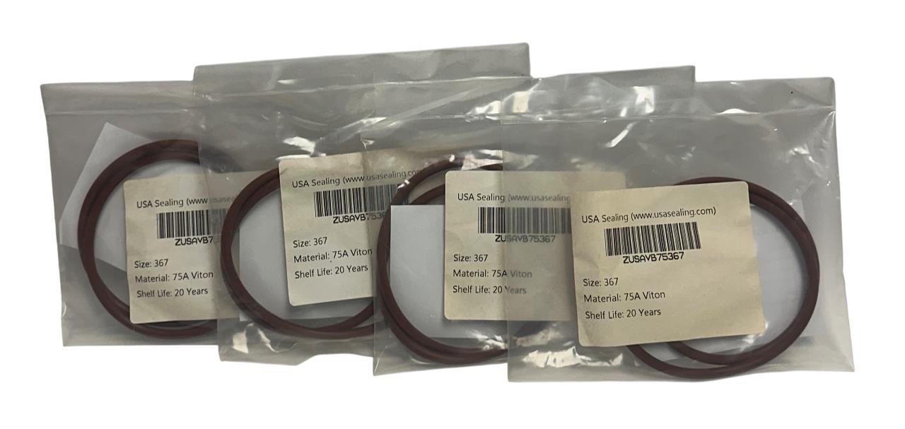 4 USA SEALING ZUSAVB75367 VITON O-RINGS DUROMETER 75A SIZE 367 OEM BROWN NSFS