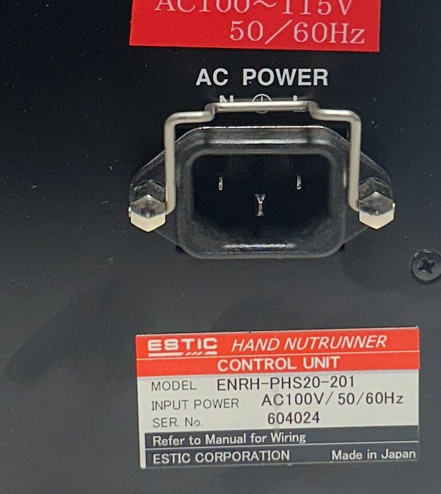 ESTIC ENRH-PHS20-201 / ENRHPHS20201 HANDY 1000 HAND NUTTRUNNER CONTROL 110V NSNP
