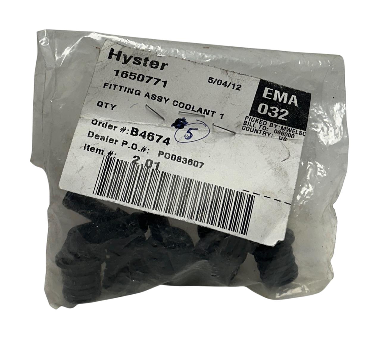 5 HYSTER 1650771 / HY1650771 OEM COOLANT FITTING ASSY FOR FORKLIFT NSNP