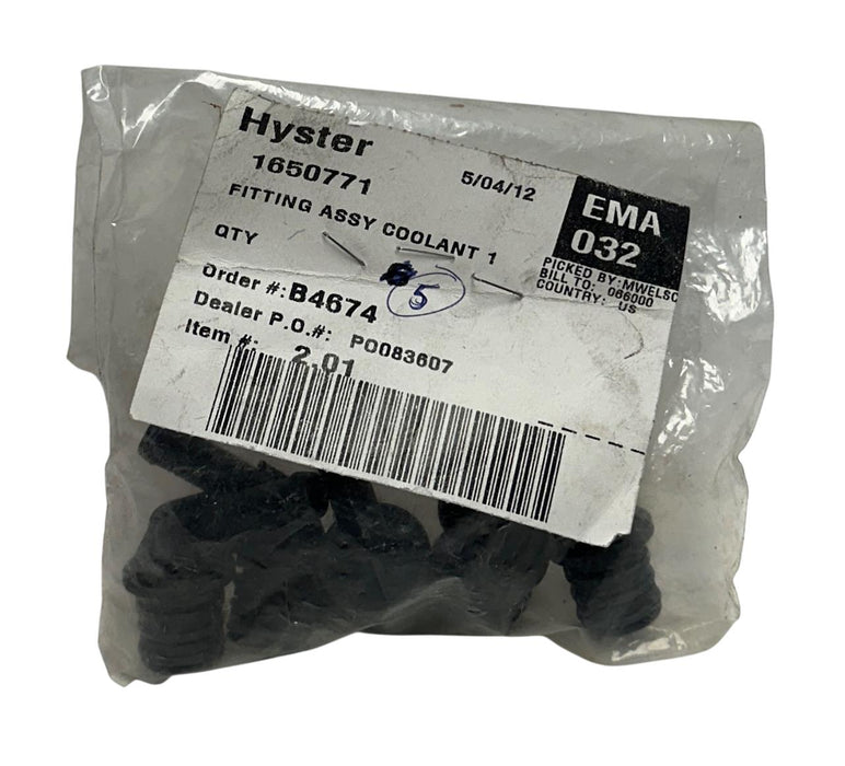 5 HYSTER 1650771 / HY1650771 OEM COOLANT FITTING ASSY FOR FORKLIFT NSNP