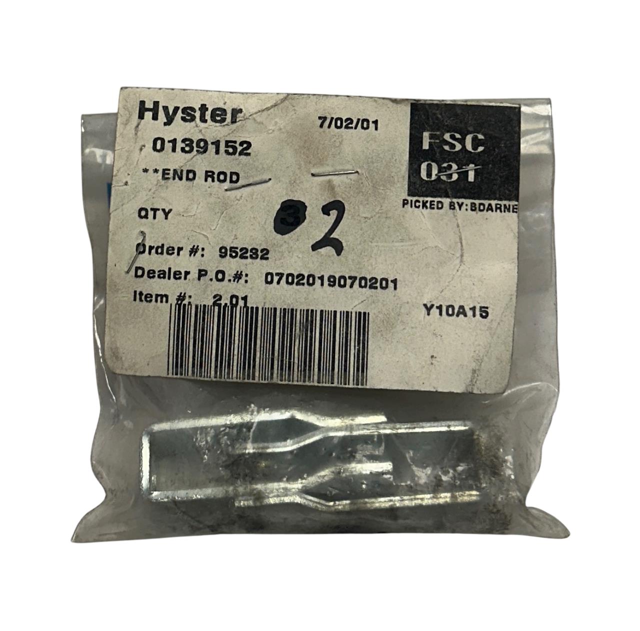 2 HYSTER 0139152 / HY0139152 OEM END ROD TIPS FOR FORKLIFT NSNP