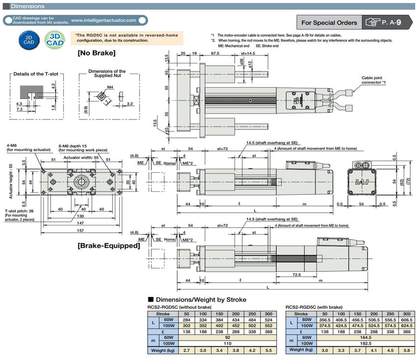 IAI RCS2-RGD5C-I-100-8-100-T2-M-A2-B ROBO CYLINDER W/SCON-CA-100I-CC-0-2 NSMP