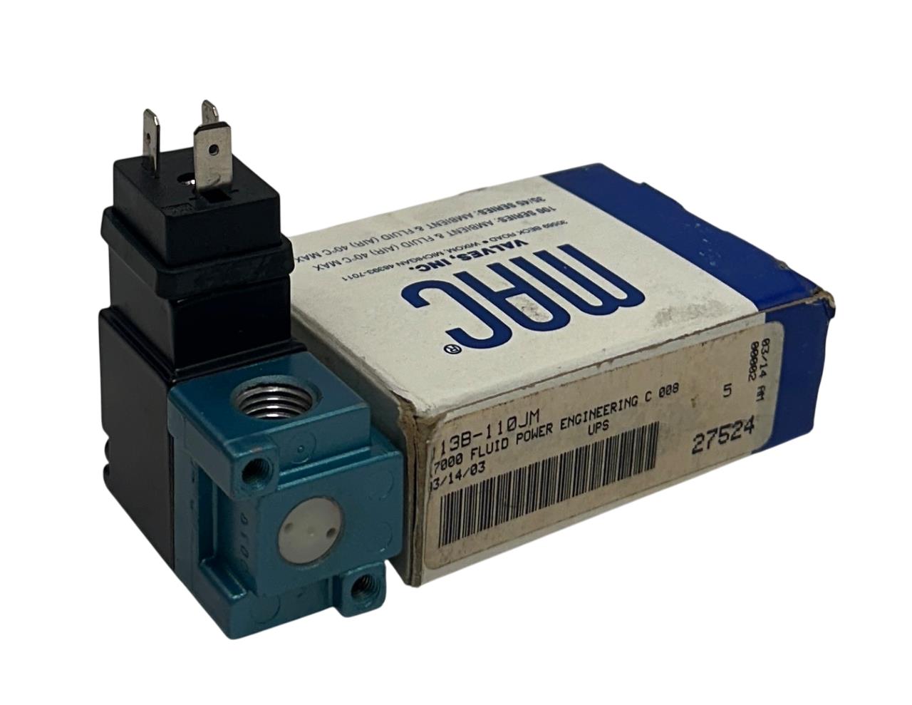 MAC VALVES 113B-110JM / 113B110JM SOLENOID VALVE 3-WAY 110-120VAC 50/60Hz NSMP