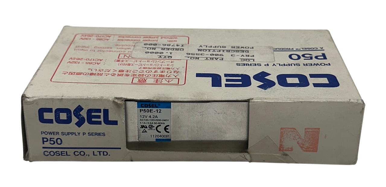 COSEL P50E-12 / P50E12 P-SERIES POWER SUPPLY P50 100-120/200-240VAC INPUT NSMP