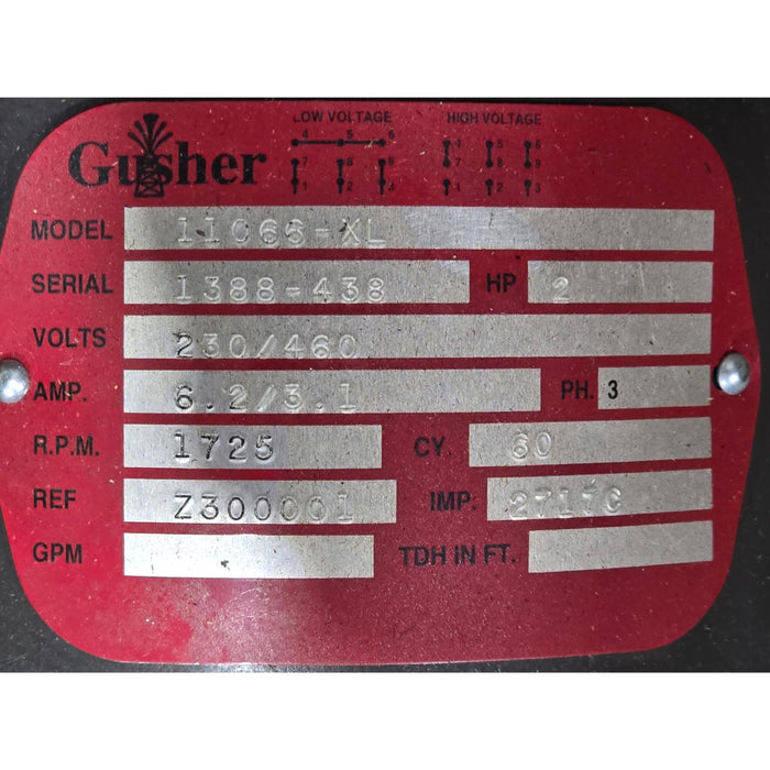 GUSHER PUMPS 11066-XL / 11066-XLONG COOLANT PUMP/MOTOR 2HP 230/460V Z300001 NSNP