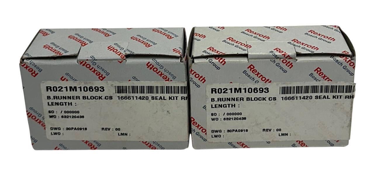 2 REXROTH R021M10693 / R166611420 BALL RUNNER BLOCKS CARBON STEEL NSMP