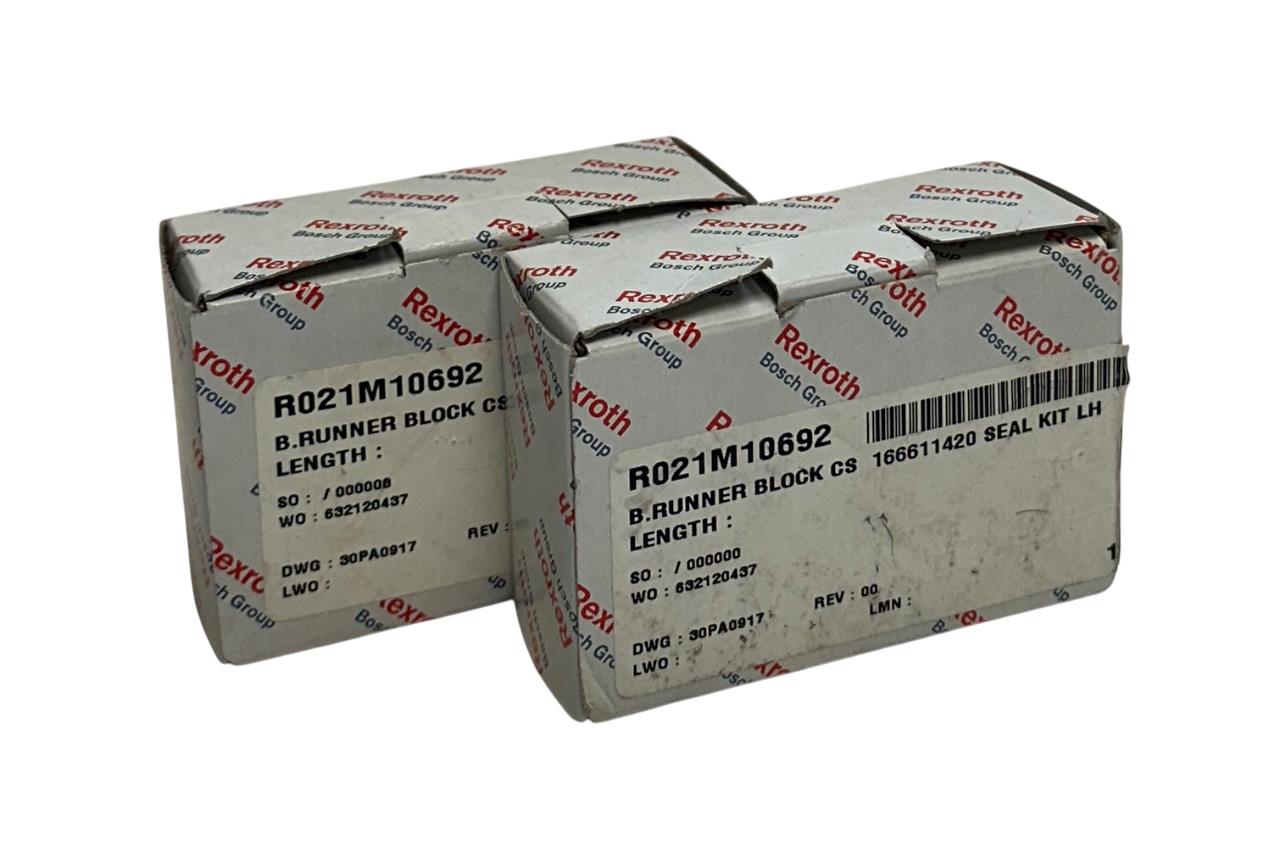 2 REXROTH R021M10692 / R166611420 BALL RUNNER BLOCKS CARBON STEEL NSMP