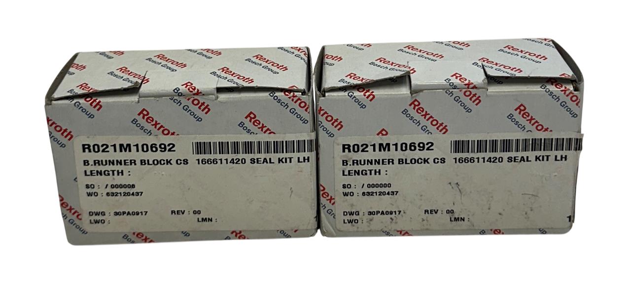 2 REXROTH R021M10692 / R166611420 BALL RUNNER BLOCKS CARBON STEEL NSMP